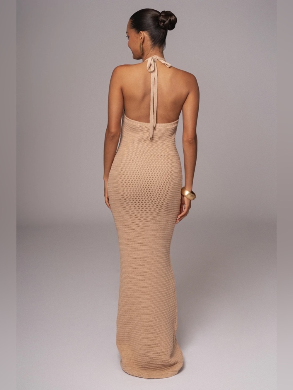JLUXLABEL Sand Overseas Halter Maxi Dress - Picture 4 of 12